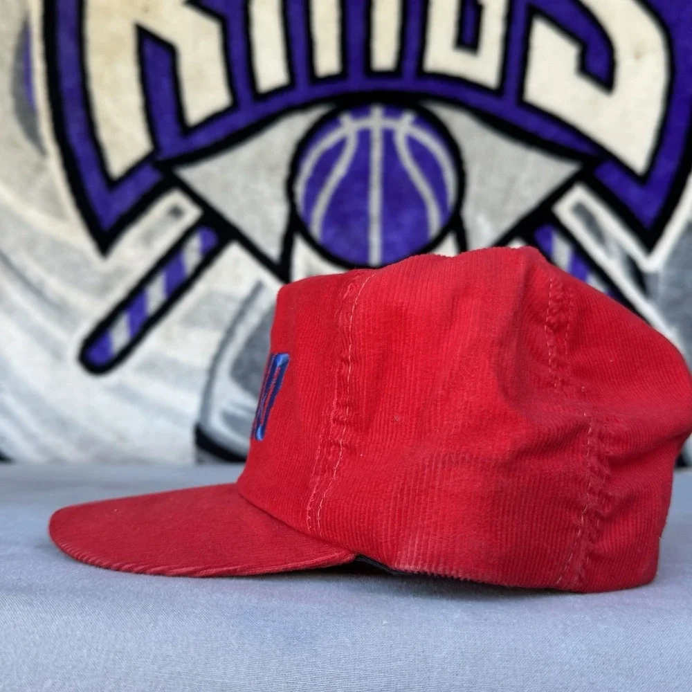 Ski Idaho Vintage 80s Corduroy Strapback Hat Cap Red Mountain‎ Adjustable